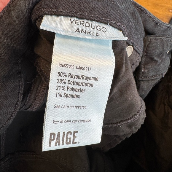 PAIGE Black Verdugo Ankle Skinny Jeans nwot - Picture 7 of 8